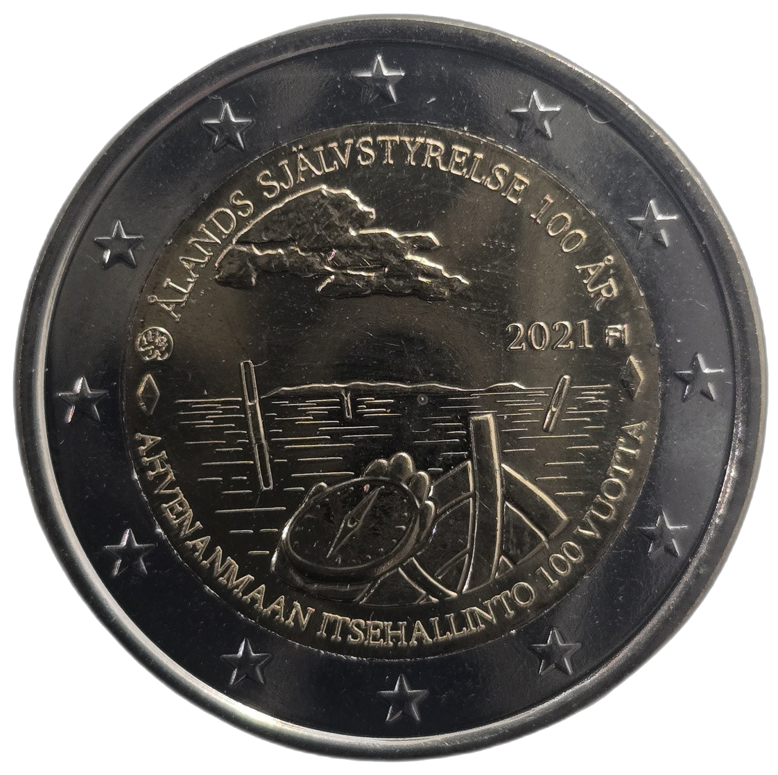 2 euros conmemorativa Centenario del autogobierno de la región de Åland